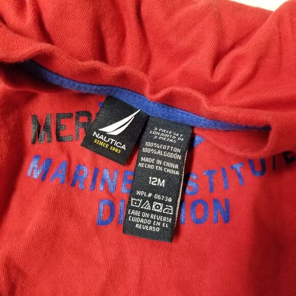 Nautica Red Long Sleeve Shirt 12M - Picture 2 of 2